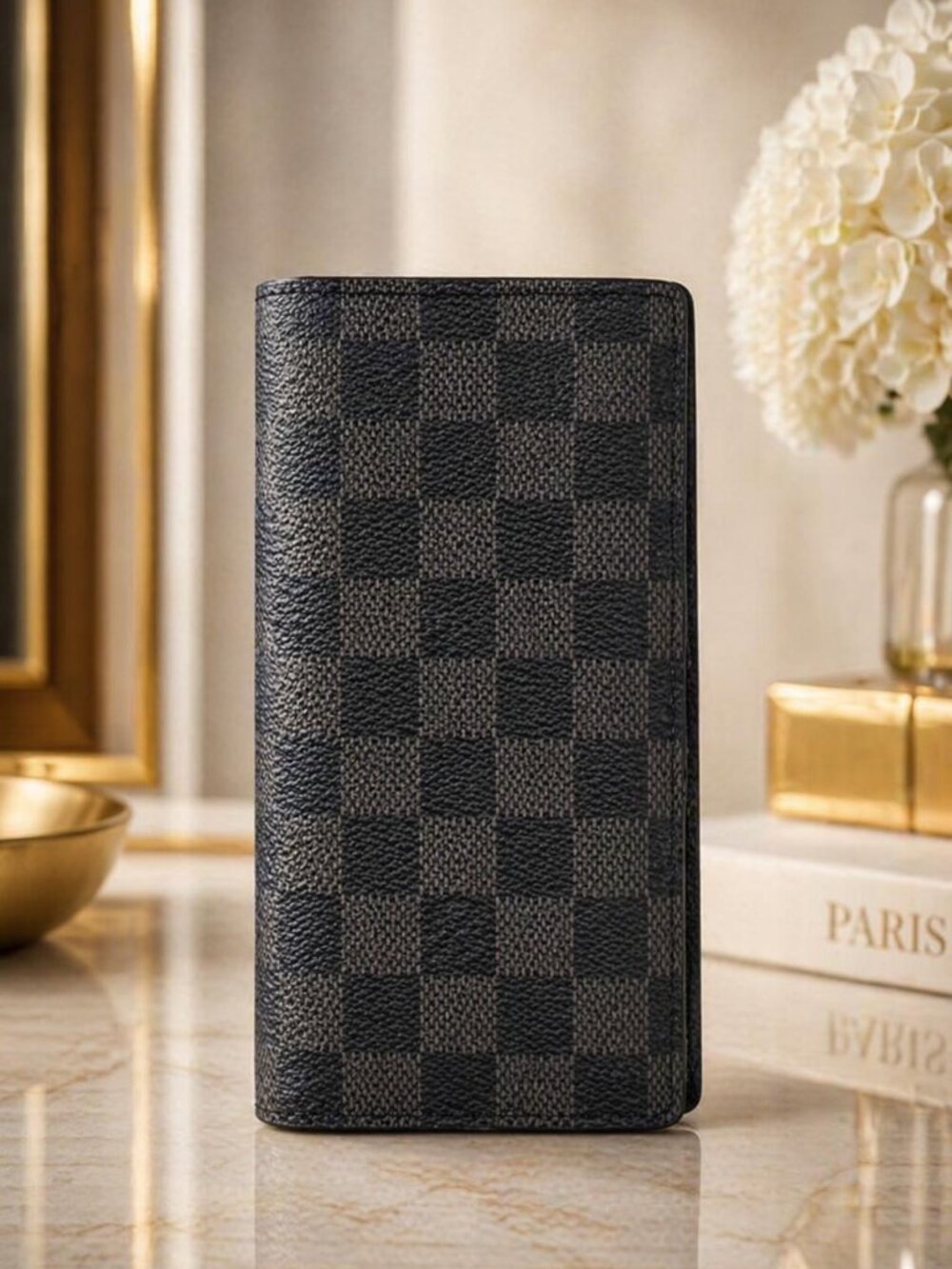 Authentic Louis Vuitton Damier Graphite Portefeuille Brazza Wallet